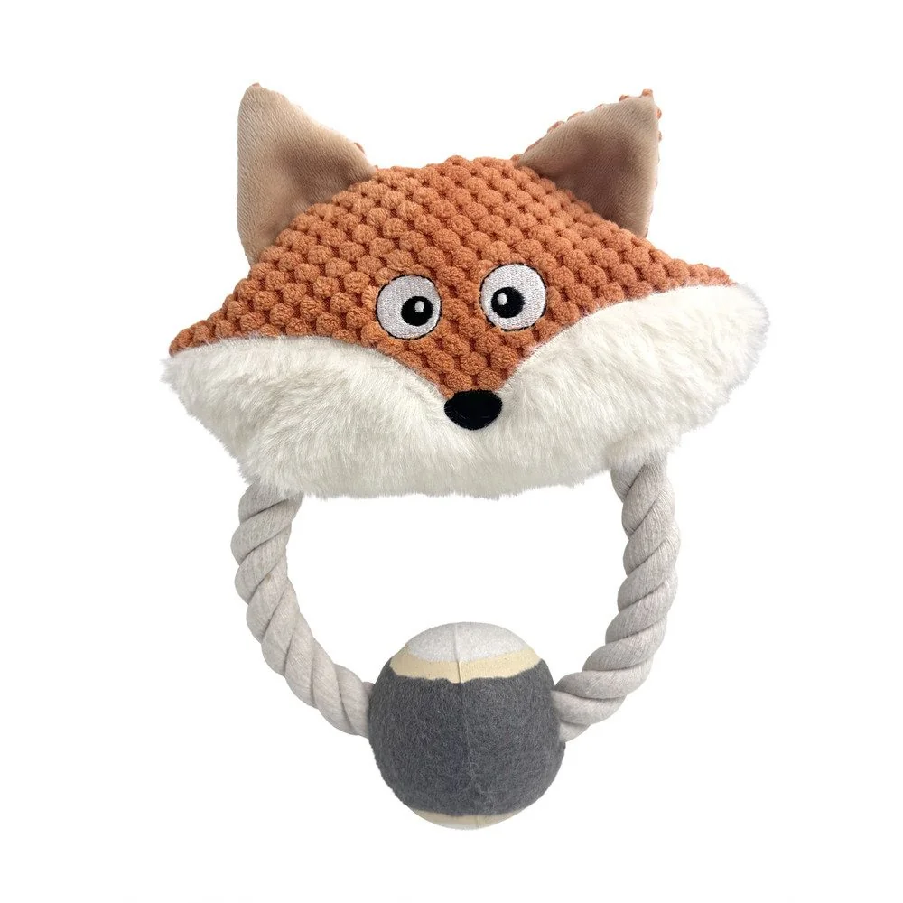 MICA Tierspielzeug Fuchs mit Ring Outdoor ca. 21 cm