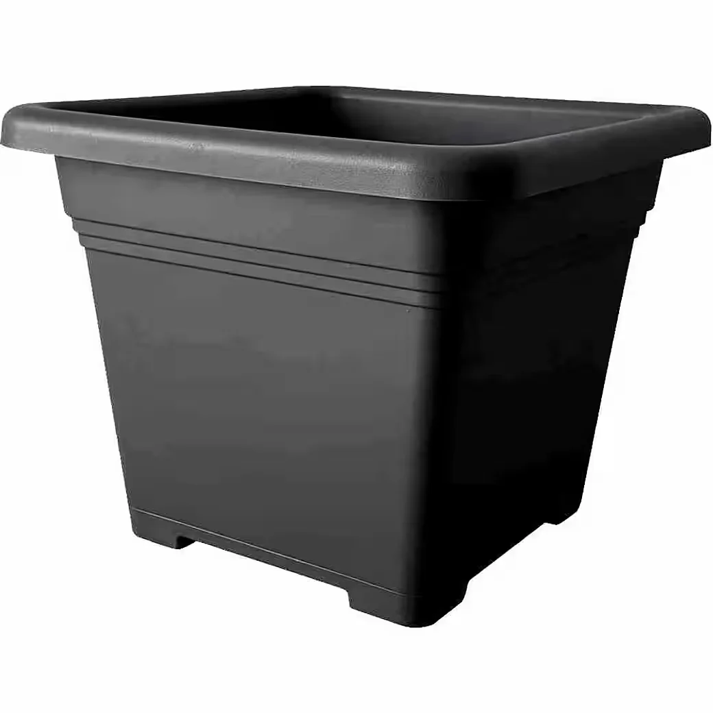 SIENA GARDEN Pflanzkübel ECO Quadro 14 cm schwarz recycelt
