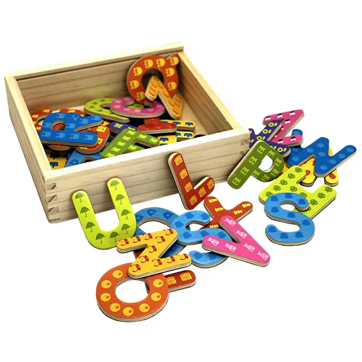 TIKTAKTOO Magnettafel magnetische Buchstaben ABC mit Anlautbildern