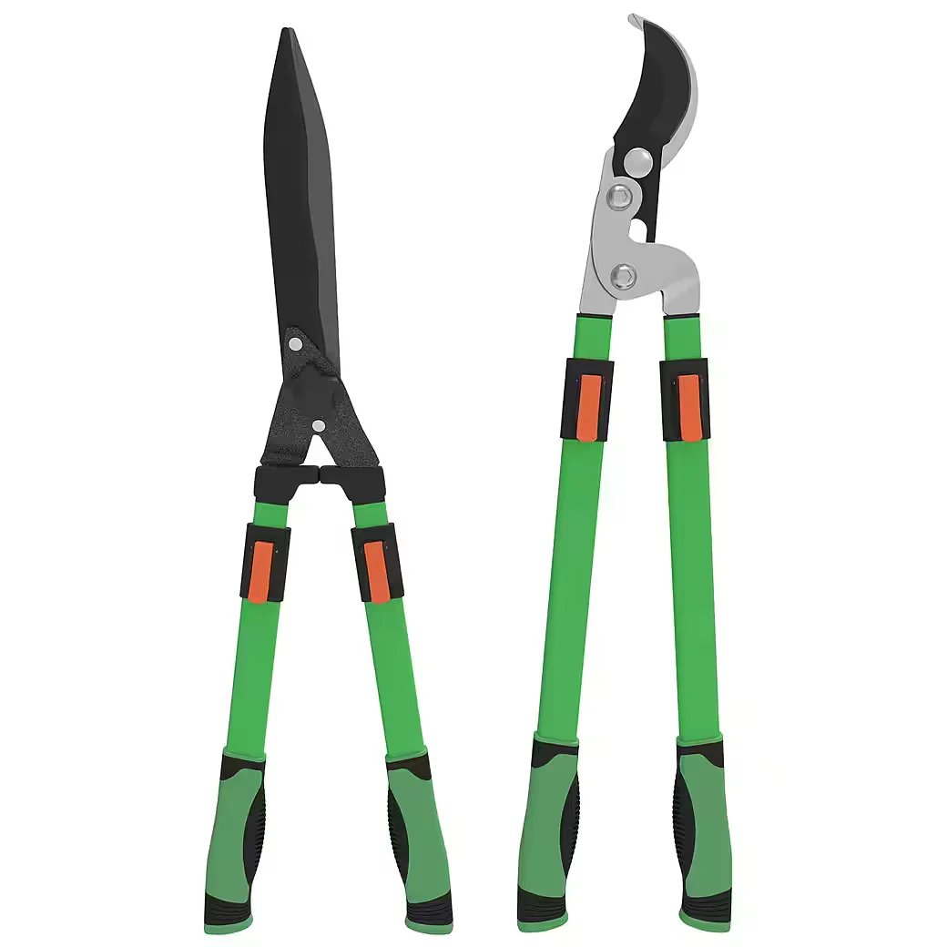 OUTSUNNY Gartenpflege-Set, antihaftbeschichtete Klingen, Teleskopgriff