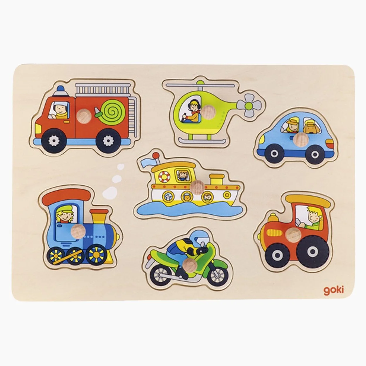 Goki Steckpuzzle Verkehrsmittel Kinderpuzzle