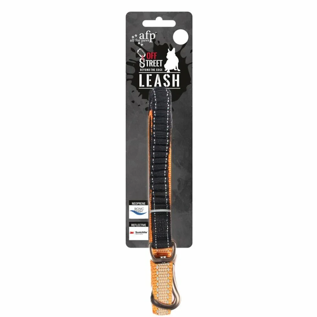 ALL FOR PAWS AFP Off Street Dog Leash Hundeleine Tangerine S
