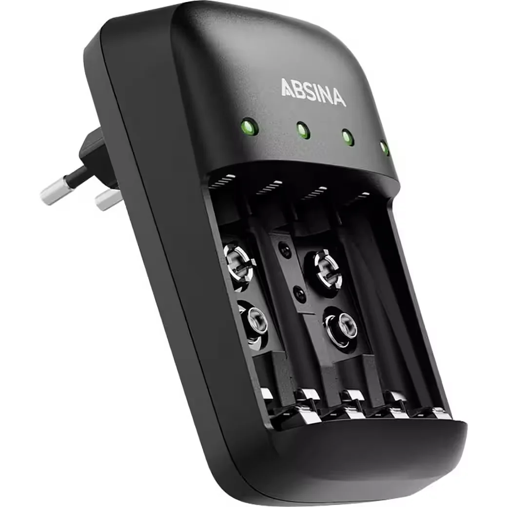 ABSINA 301001 Ladegerät für Rundzellen Akkus