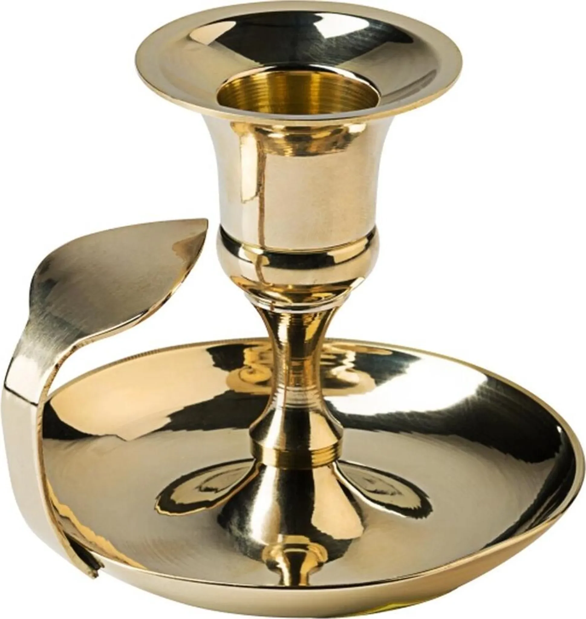 Kerzenleuchter aus Messing – hochglänzend, mit Griff