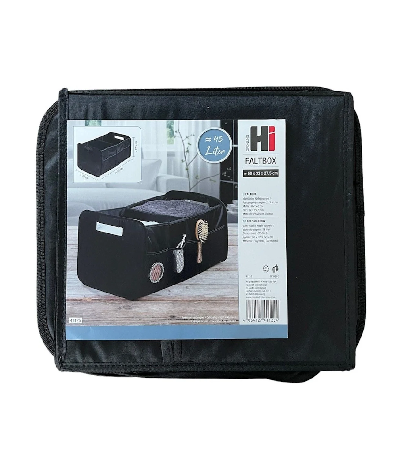 Haushalt International Kofferraum Faltbox Aufbewahrungsbox 50x32x27 cm