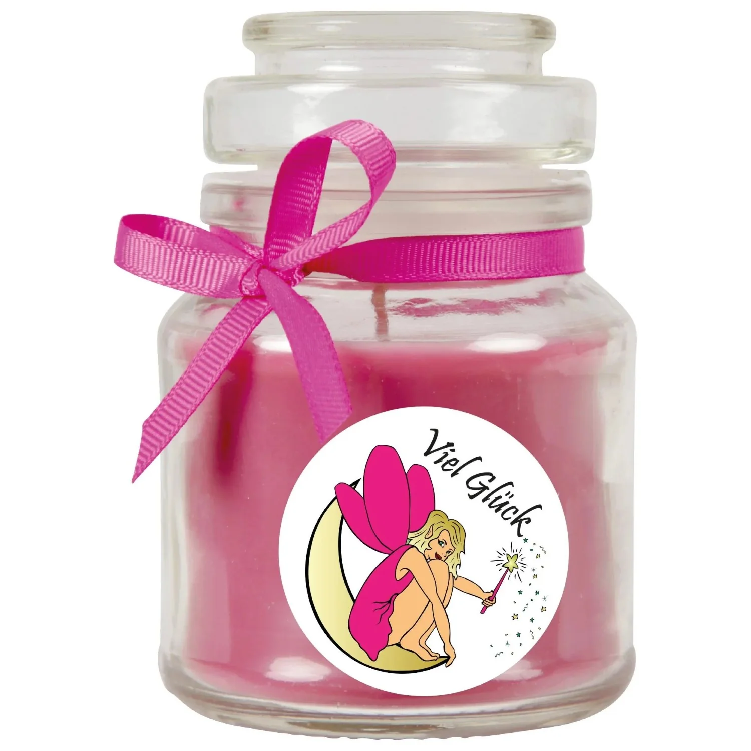 HS Candle Duftkerze Lavendel im Bonbonglas lila Viel Glück
