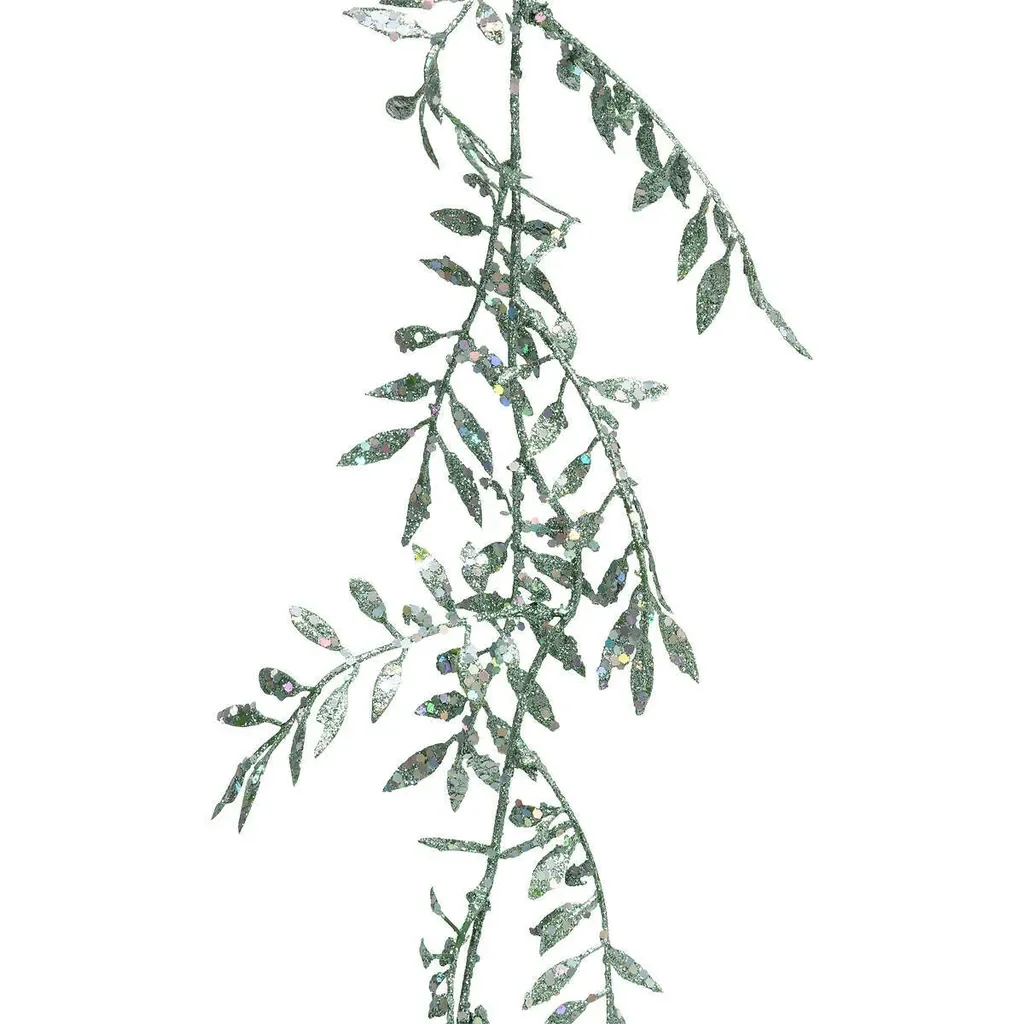 Atmosphera Dekogirlande grüne Blätter und Silber 180 cm