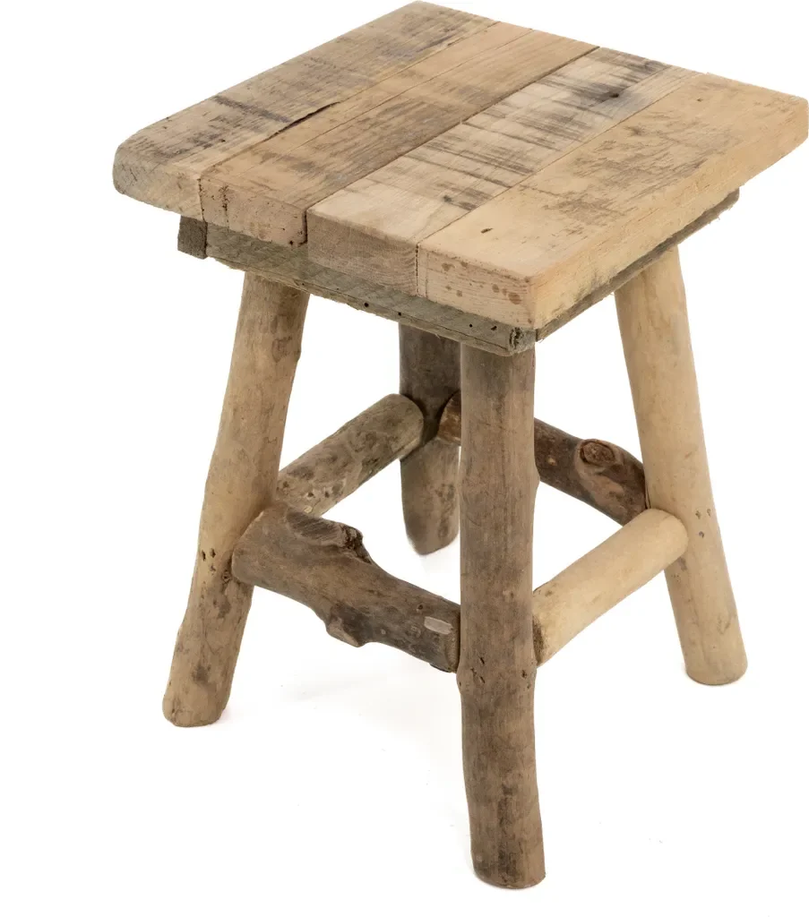 DARO DEKO Holz Hocker braun 19 x 19 x 26 cm Sitzhocker
