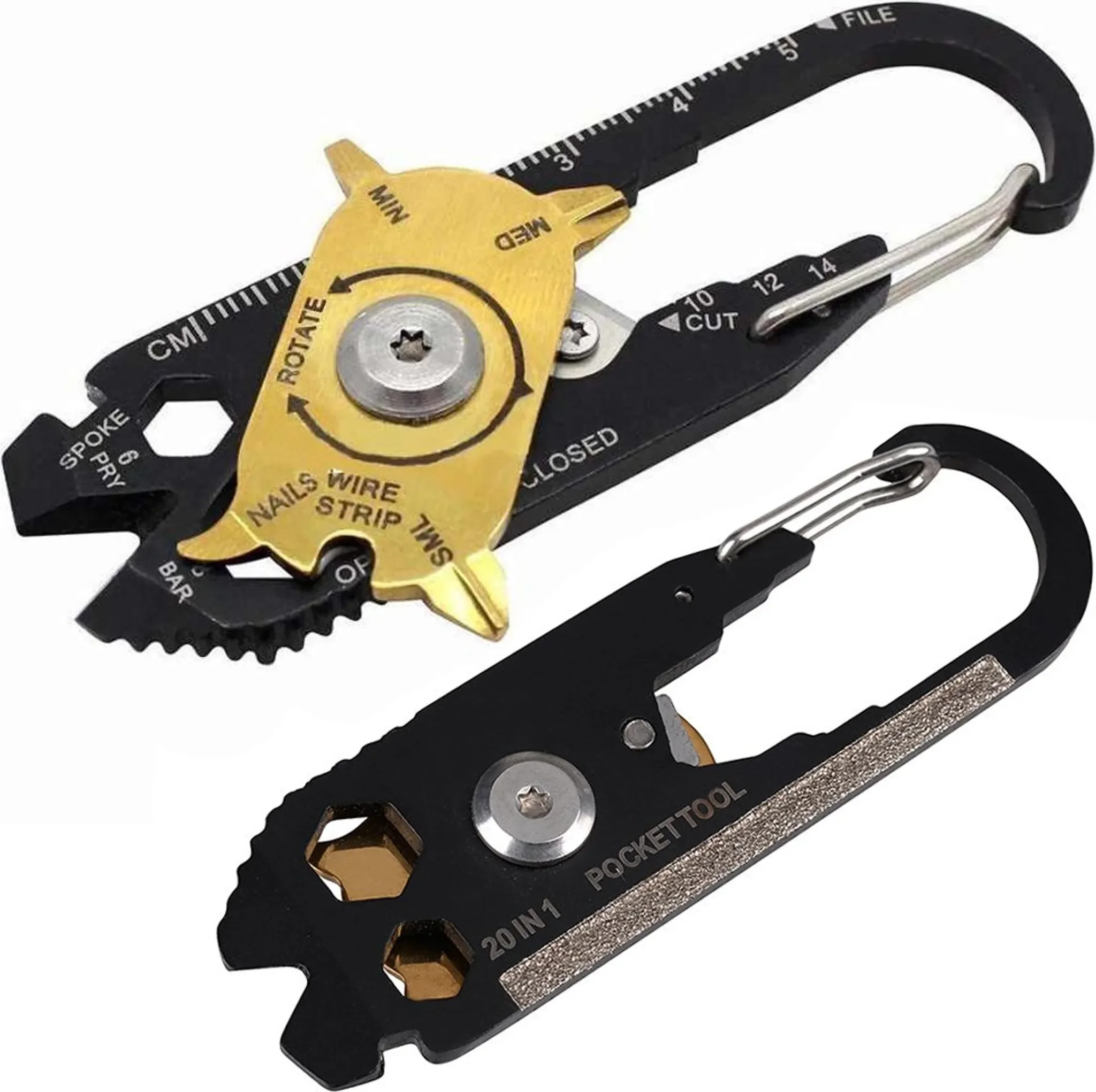 Multifunktionaler Schlüsselanhänger – Karabiner Multitool 20-in-1