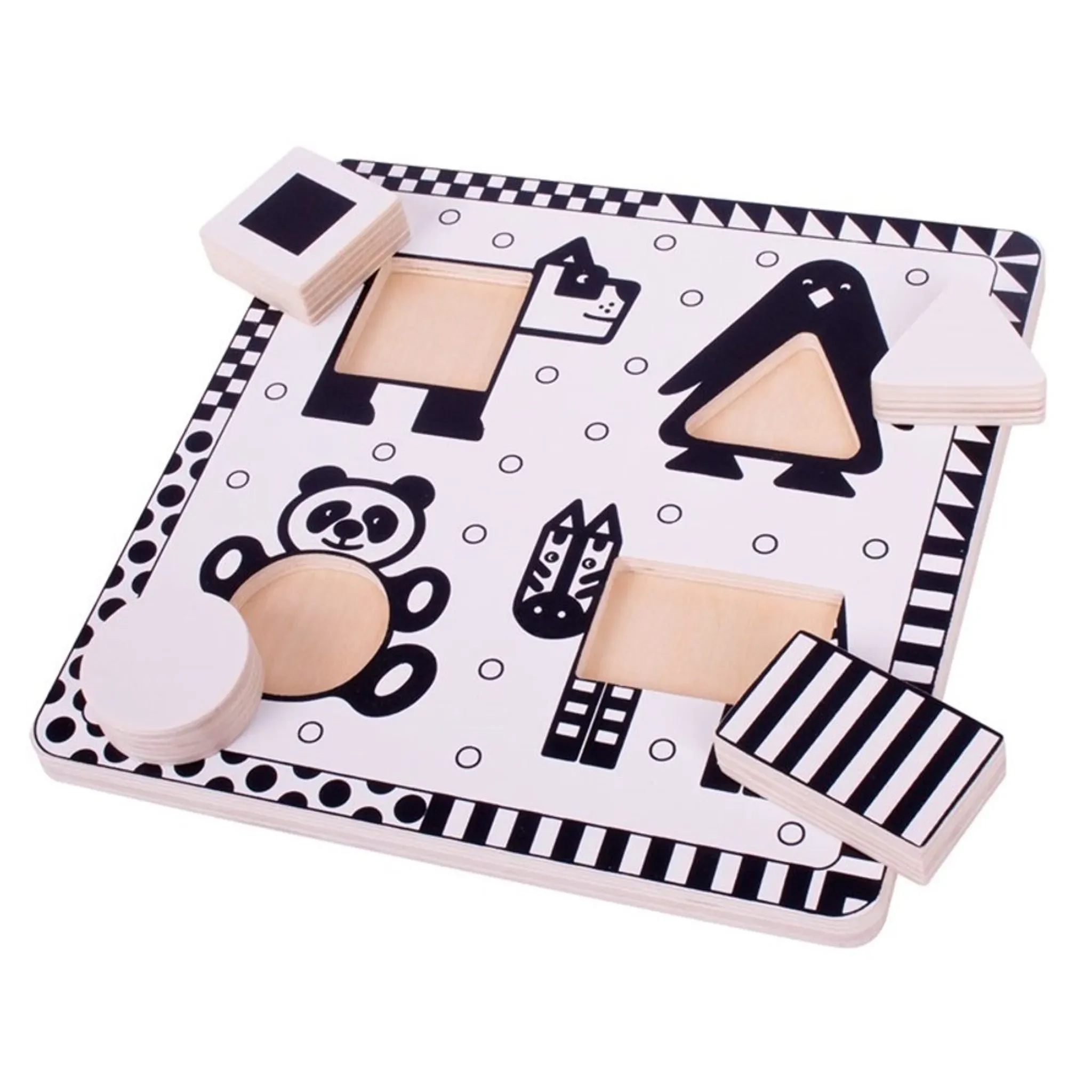 Holzpuzzle „Black & White Animals“ – 4 Teile