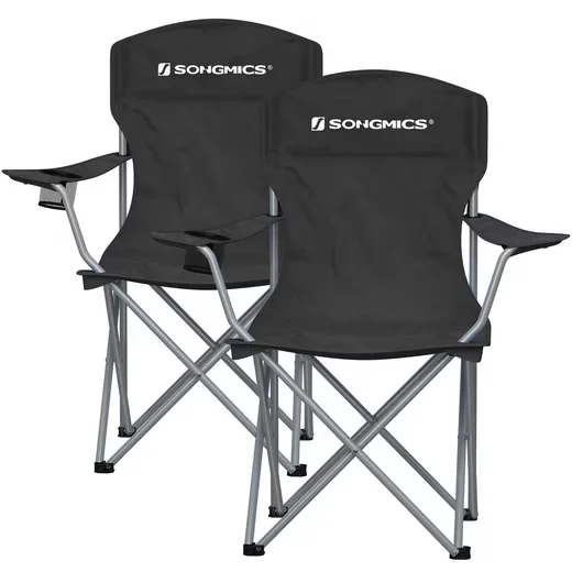 SONGMICS Campingstuhl klappbar faltbar mit Armlehnen und Tragetasche