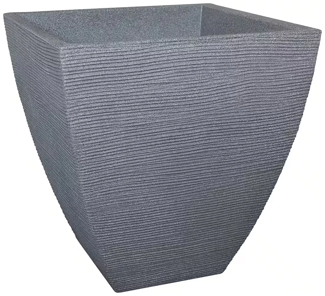 GELI Pflanzkübel Rillentopf Quad H42 Betonfarbe grau