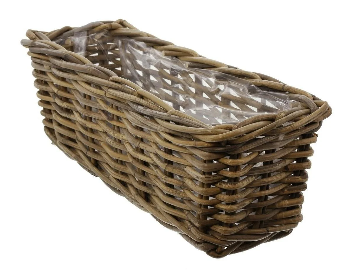 HOME-TRENDS24.DE Rattan Balkonkasten Pflanzkasten klein Balkon Garten