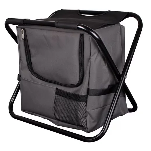 MOJAWO Campingstuhl klappbar mit Kühltasche, Anglerstuhl schwarz