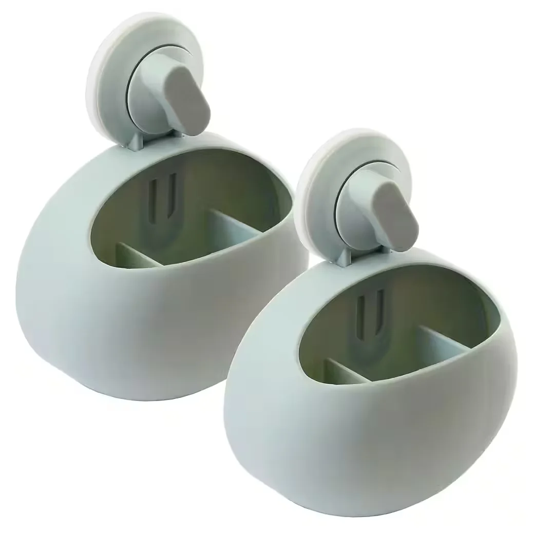 Lantelme Zahnbürstenhalter 2er Set mit Saugnapf für Zahnpasta