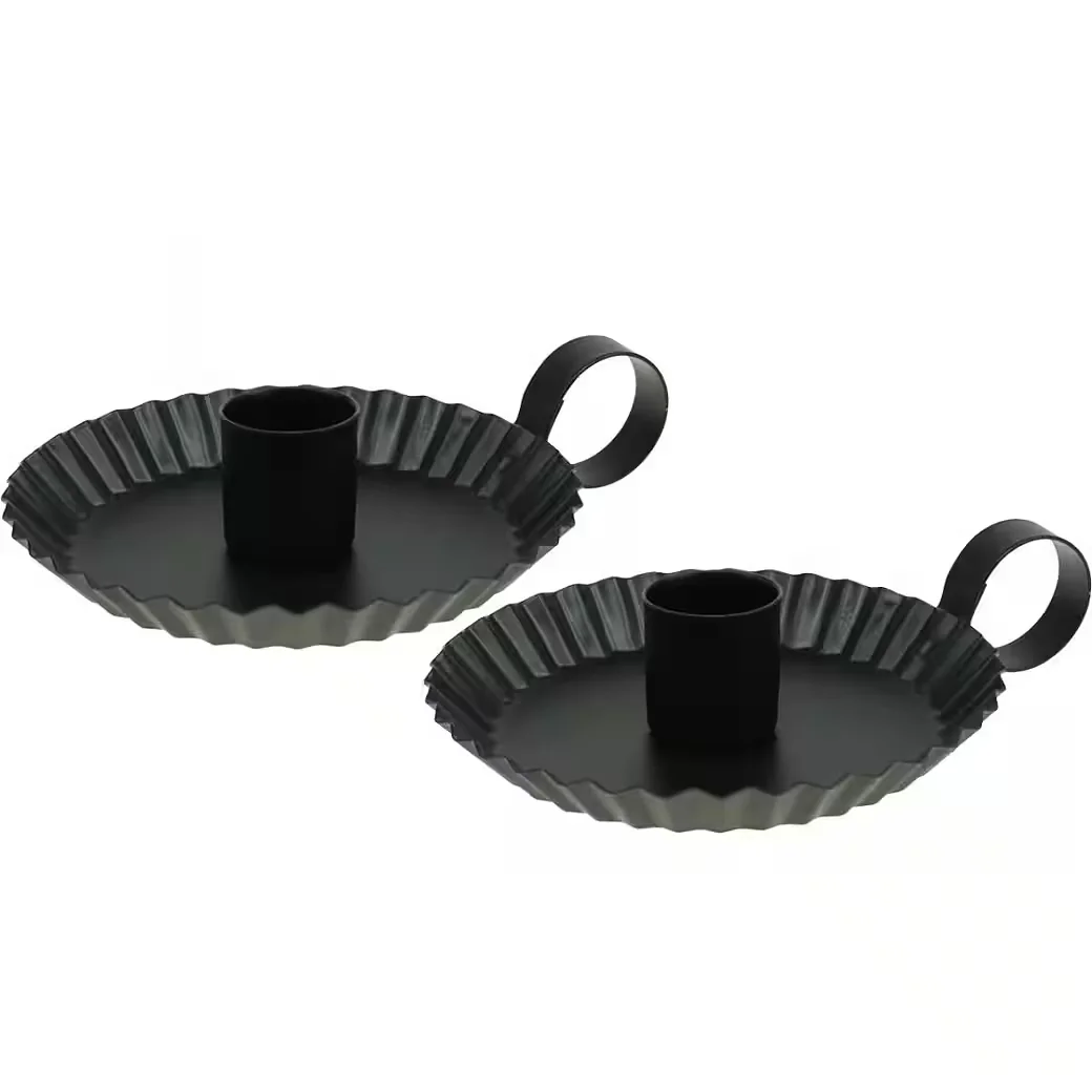FLORISTS PRODUCTS Kerzenhalter Metall schwarz Stabkerzenhalter 4er Set