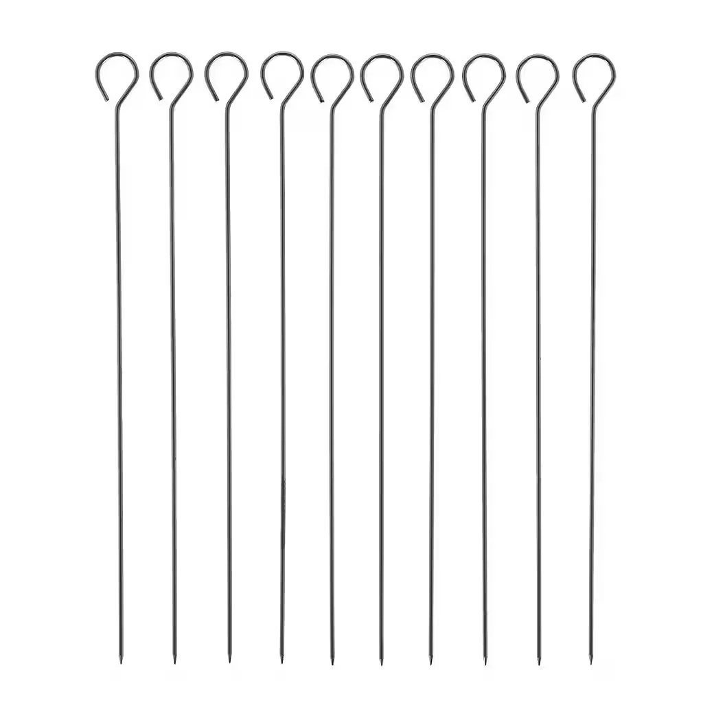 Esschert Design Grillspieße Set Metall 10 Stück für BBQ Gemüse Fisch