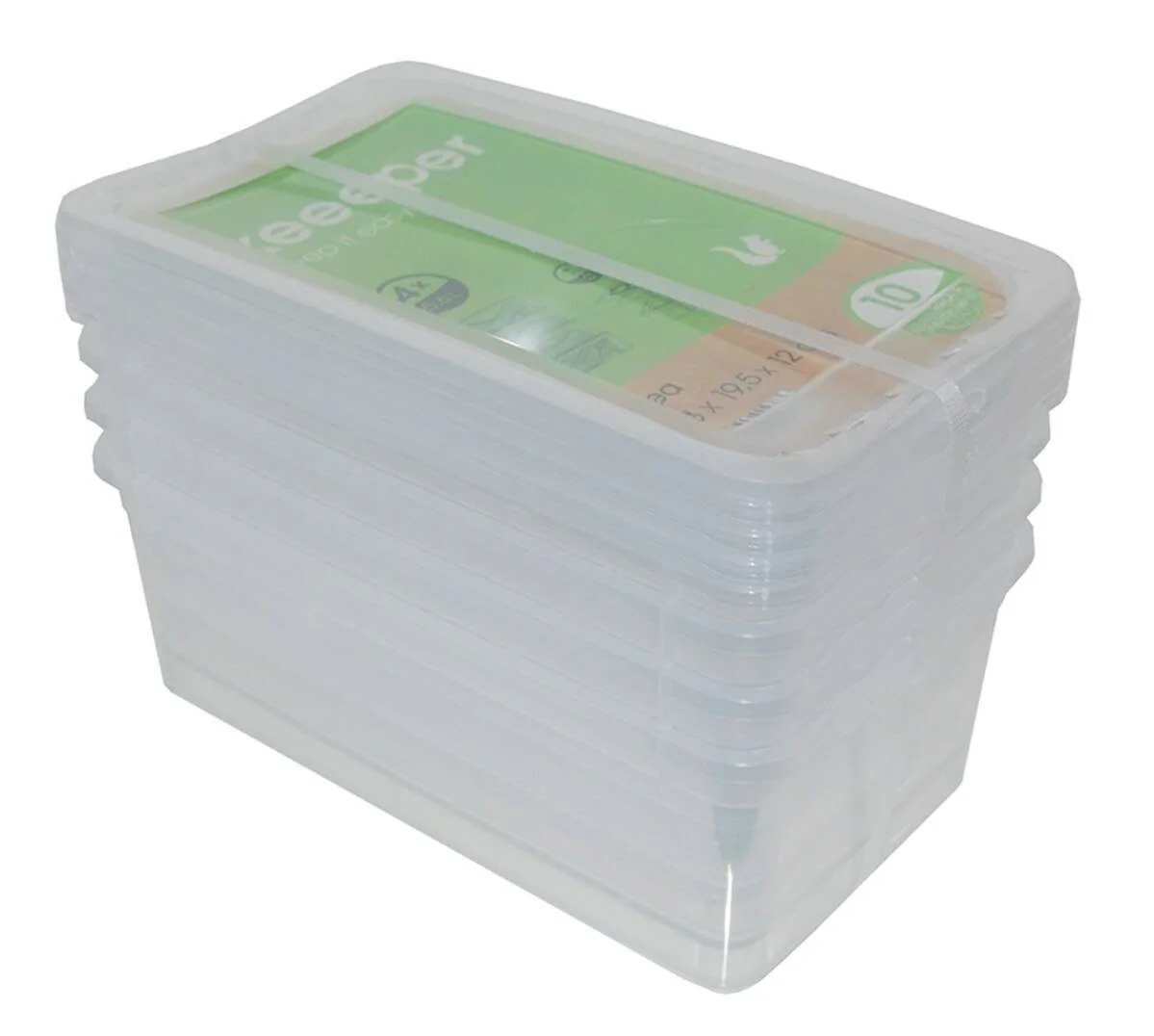 KEEEPER Aufbewahrungsboxen 4er Set stapelbar transparent belüftet
