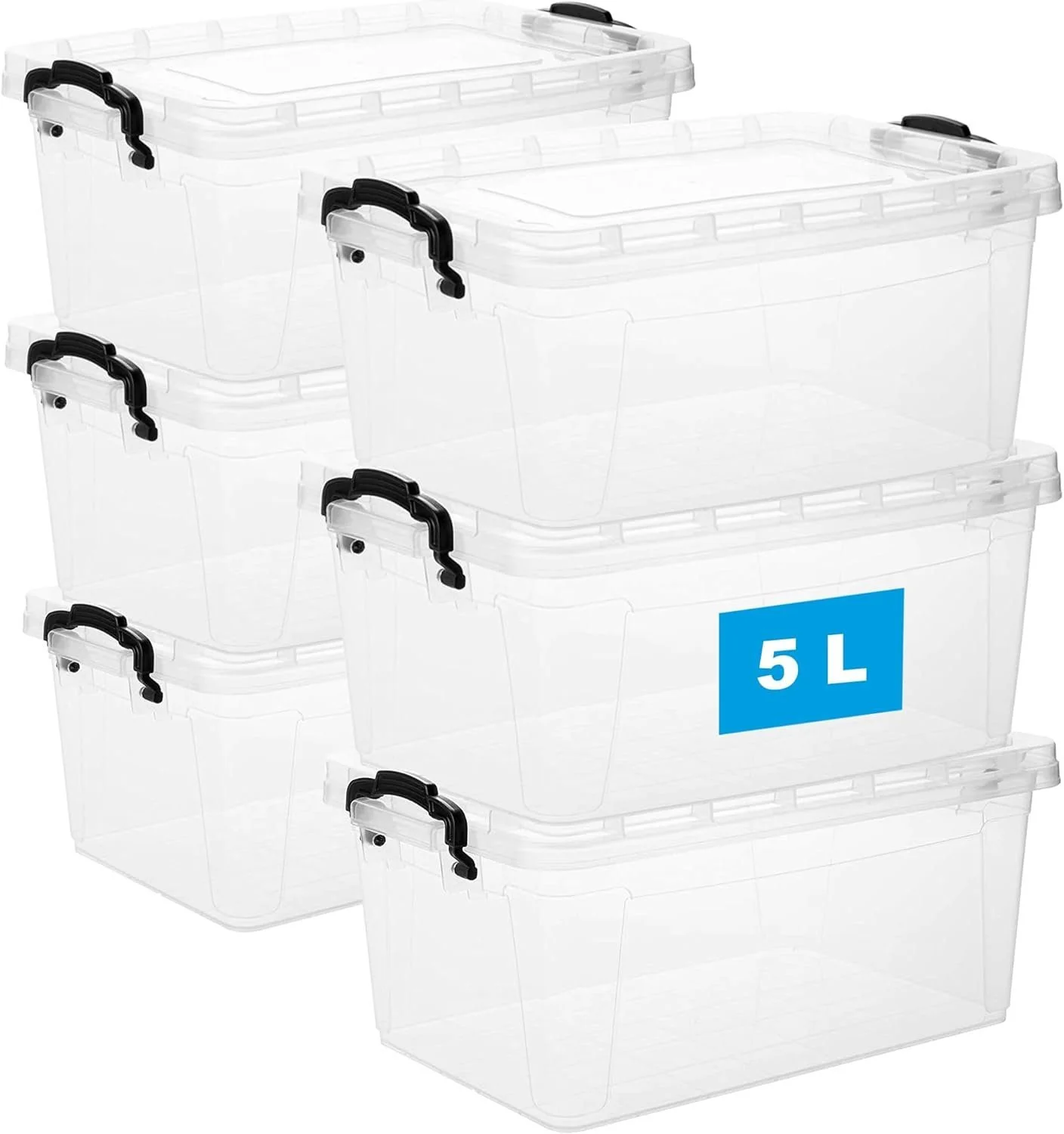 Centi Stapelbox Aufbewahrungsbox 5 Liter mit Deckel und Griff