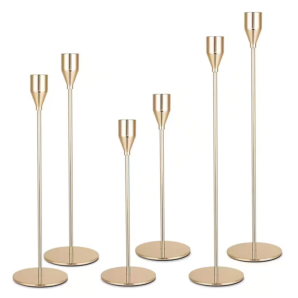 AFKSMILE Kerzenhalter 6er Set Metall Stabkerzenhalter, 3 Höhen
