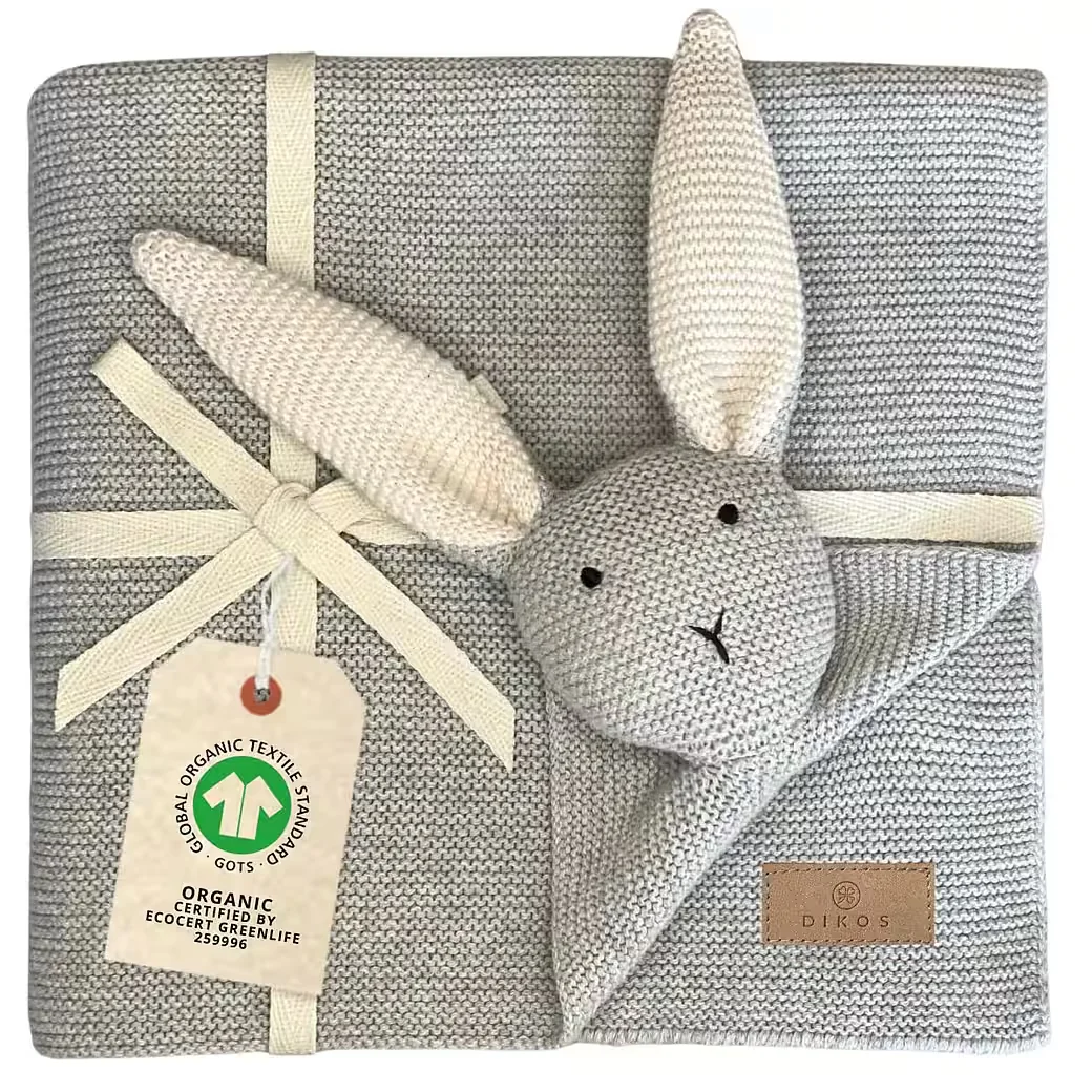 DIKOS Babydecke Schmuse-Hase Geschenkset für Mädchen & Jungen
