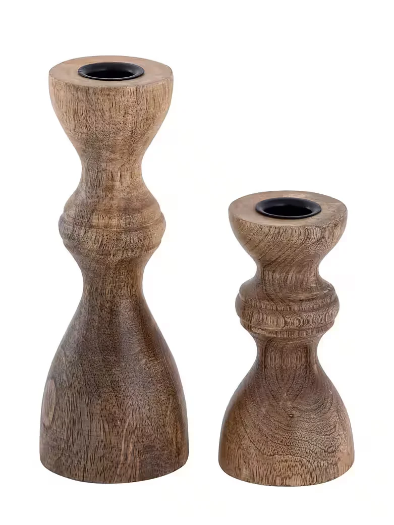 AMAGOHOME Kerzenhalter 2er Set für Stabkerzen, rund, H20/13 x 6 cm