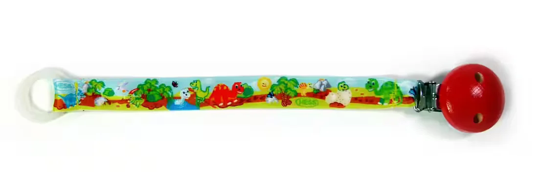 HESS SPIELZEUG Kinderwagenkette Dinosaurier mit Schnullerband