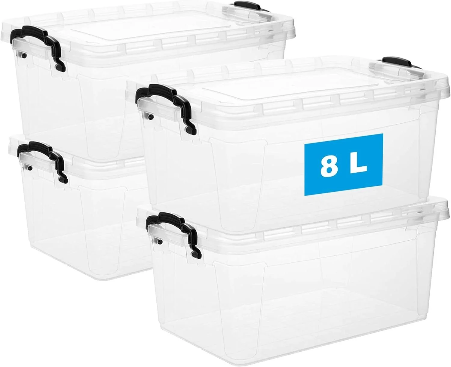 Centi Aufbewahrungsbox 8L Plastikbox stapelbar mit Deckel und Griff