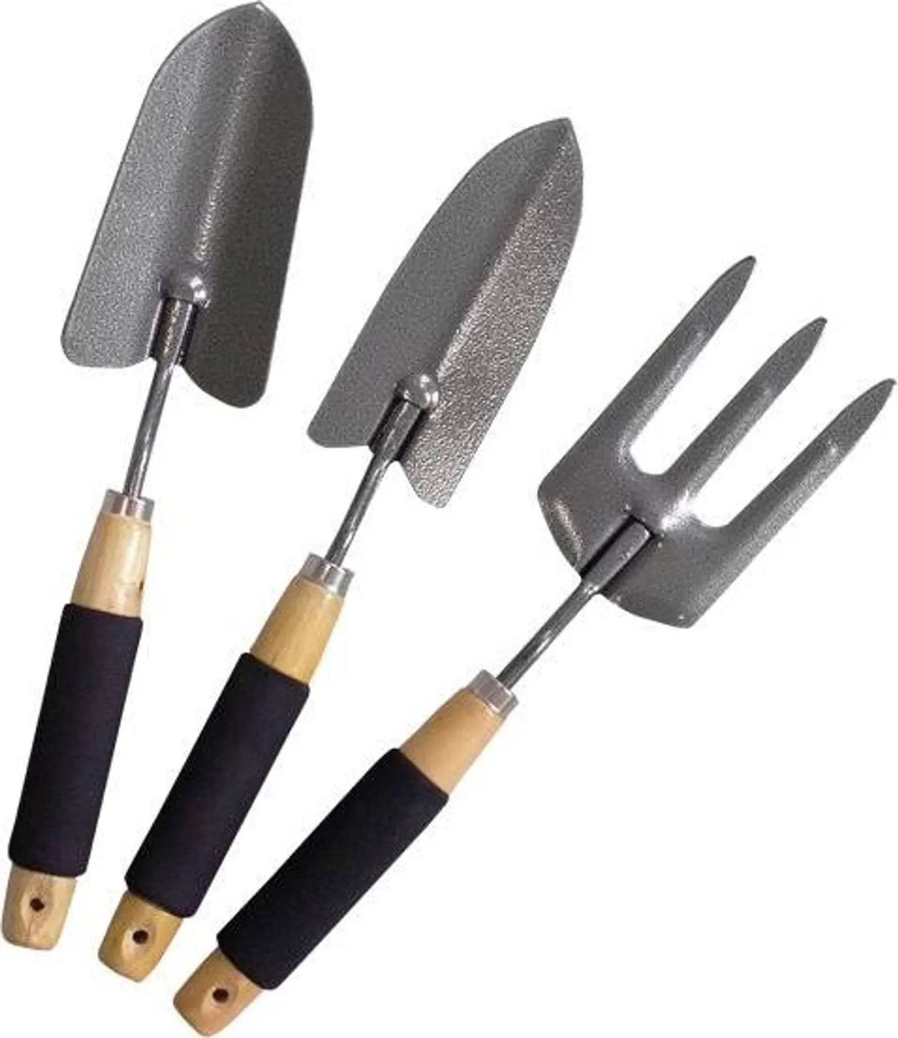 Gartengeräteset – 3-teilig mit Holzgriff & Polster