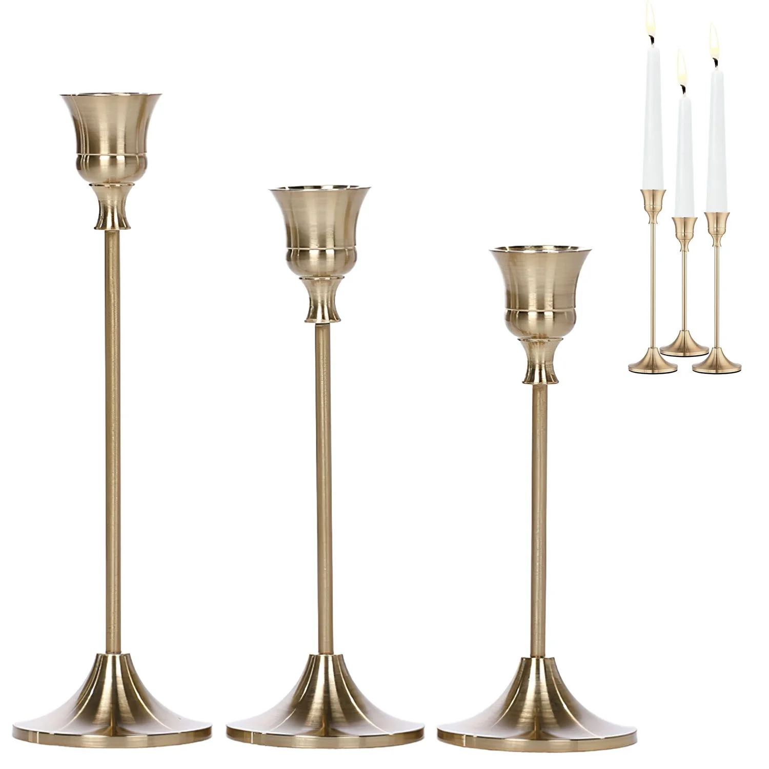 HEYHIPPO Vintage Kerzenständer 3er Set Tischdeko Candlelight Dinner
