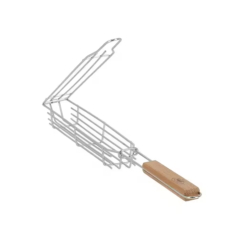 ESSCHERT DESIGN Gemüsekorb Edelstahl Holzgriff für Grill Feuerschale