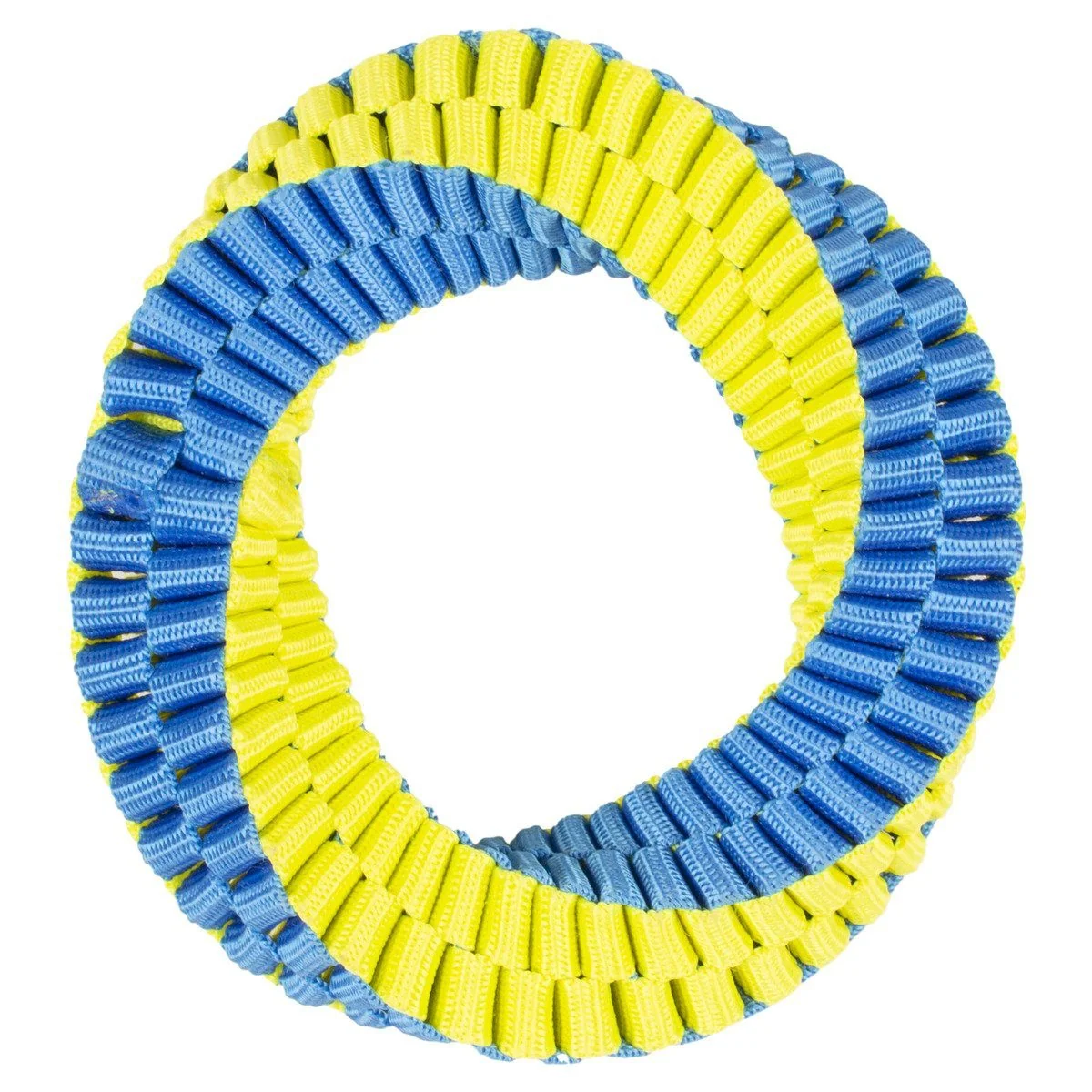 DUVO+ Hundespielzeug Nylon Hoop Wurfring blau gelb Outdoor