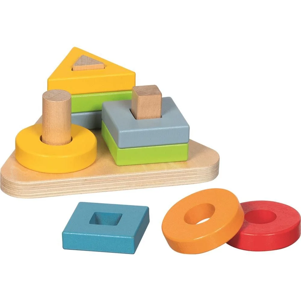 Goki Stapelspiel Holz Sortierspiel Steckspiel Motorik ab 18 Monaten